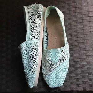 Mint green crochet Toms